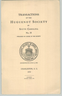 Transactions of the Huguenot Society of South Carolina No.35