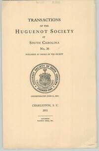 Transactions of the Huguenot Society, No. 36