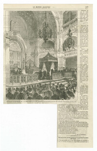 Cérémonie de mariage de M. A. de Rothschild et de Mlle. Anspach, au consistoire israélite de la rue de Notre-Dame-de-Nazareth