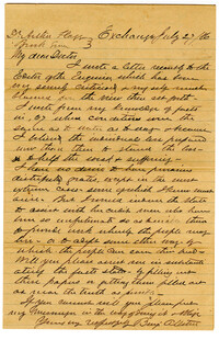 Letter to Dr. Arthur B. Flagg from Benjamin Allston, July 27, 1886