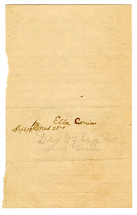 Patient Letter to Dr. Joshua W. Flagg, September 9, 1898