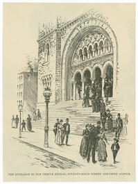 The entrance to the Temple Beth-El, Seventy-Sixth Street and Fifth Avenue