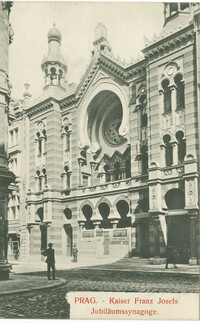 Prag. - Kaiser Franz Josefs Jubiläumssynagoge.