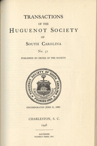 Transactions of the Huguenot Society, No. 51