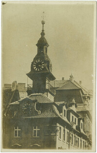 Jüdisches Rathaus mit hebräischer Uhr, Prag