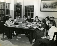 Book discussion at Main Library, 1950s