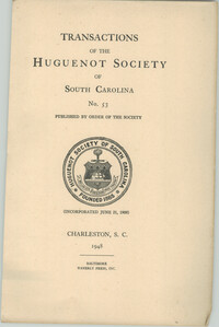 Transactions of the Huguenot Society of South Carolina No.53