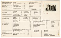 Index Card Survey of St. Luke's Episcopal Church at 22 Elizabeth Street