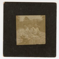 Childhood Photo of Edwin and Milton Pearlstine Posing with an Unidentified Young Man