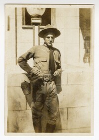 Photo of Edwin Pearlstine Sr. Smoking in Military Uniform