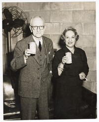 Photo of Sam Cohen and Mary Hornik with Busch Beer