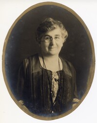 Large Elliptical Portrait of Blanche Baer Strauss