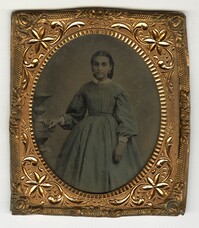 Framed Tin Type of a Young Girl