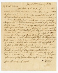 Letter to Charlotte A. Allston from her Overseer, February 24th, 1823