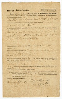 Bill of Sale for Eleven Enslaved Persons from Robert Heriot to Robert F.W. Allston, 1830