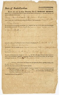 Bill of Sale for the Enslaved Woman Betty from Robert Heriot to Edward A. Benjamin, 1830