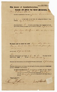 Bill of Sale for Four Enslaved Persons from Joseph Hucks to Robert F.W. Allston, 1847