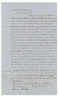 Release and Claim Contract for the Enslaved Woman Bina and her Child Isabel from Francis and Elizabeth Weston to Ann Allston Tucker, 1854