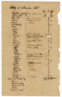 Copy of Allowance List for Enslaved Persons