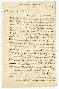Letter to Robert F.W. Allston from J.L. Petigru, January 19th, 1859