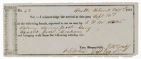 Message Confirming the Arrival of Enslaved Persons for Work at South Island Plantation, September 16th, 1861