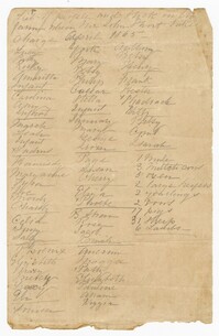List of Current Enslaved Persons and Stock on the Farm Following the Hire of John Short, 1865