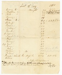 List of Hogs and their Weight, 1860