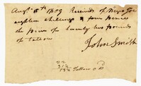 Payment from the Enslaved Man Joe, 1809