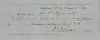 168. Receipt from James B. Heyward for Steamer AID -- August 3, 1861