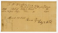 Bill for Shoes for Enslaved Persons from the Estate of Joseph W. Allston, 1844