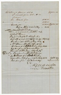 Account Sales of Waties Point Plantation with Bonds Assigned and Receipts Within, 1838