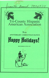 Programa de la 9° Cena y Baile de Navidad de la organización Tri-County Hispanic American Association  / Tri-County Hispanic American Association 9th Anniversary Christmas Banquet and Dance Program