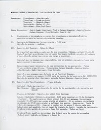 Acta de la reunión de la junta directiva de la organización Tri-County Hispanic American Association del día 3 de octubre de 1994 / Tri-County Hispanic American Association Board Meeting Minutes, October 3, 1994