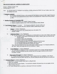 Acta de la reunión de la junta directiva de la organización Tri-County Hispanic American Association del día 2 de octubre de 1995 / Tri-County Hispanic American Association Board Minutes, 2 October 1995