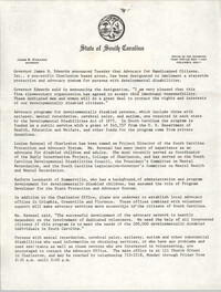 State of South Carolina Statement on Advocacy for Handicapped Citizens, Inc.