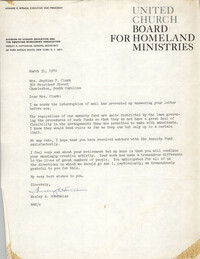 Letter from Wesley A. Hotchkiss to Septima P. Clark, May 31, 1970