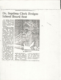 Newspaper Article, School Board Seat Resignation