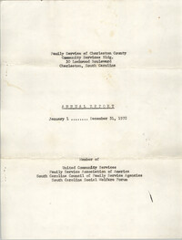 Annual Report, Family Service of Charleston County, January 1 to December 31, 1972