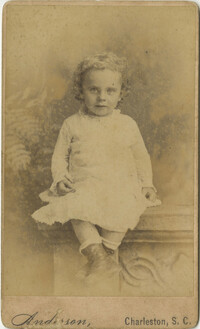Portrait of Toddler Seated on Wall