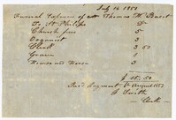 Funeral Expenses for Thomas Wright Bacot, 1851