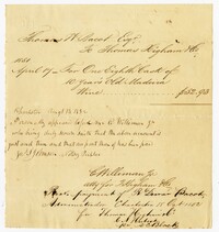 Proof of Payment from the Estate of Thomas Wright Bacot to Thomas Higham, 1852