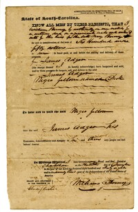 Bill of Sale for the Enslaved Man Dick from William Berney to James Adger, 1848