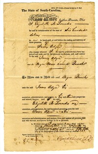 Bill of Sale for the Enslaved Man 