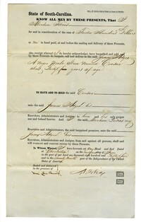 Bill of Sale for the Enslaved Man Caesar from Abraham Tobias to James Adger, 1855