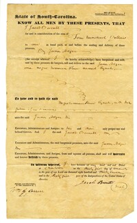 Bill of Sale for the Enslaved Woman Rynah from Jacob Barrett to James Adger, 1837