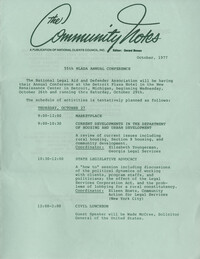 Community Notes, National Clients Council, October 1977