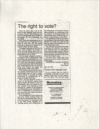 Newspaper Article, September 30, 1984