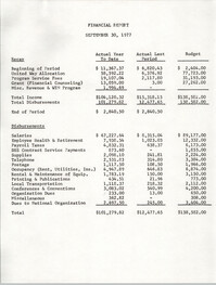 Financial Report, Family Service, September 30, 1977