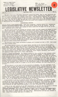Legislative Newsletter, League of Women Voters of South Carolina,  June-July 1976