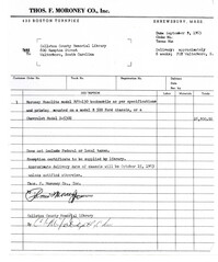 Purchase Order For 1963 Bookmobile